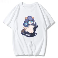 omen cat cute catlorant t shirt surprised penguin game pure cotton minimalist printed short sleeve summer casual unisex harajuku