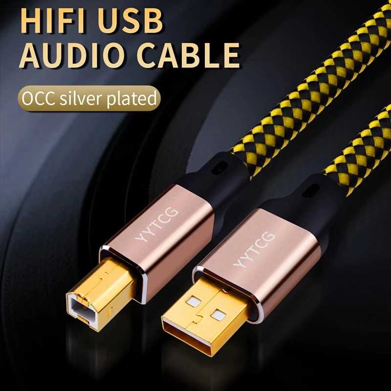 OCC USB 2.0 Кабель Посеребренный ЦАП Аудио A-B Alpha Высококачественный USB-порт Квадратный цифровой компьютер Звуковая карта Микшер USB-кабель для передачи данных (art.: 3920d156af8ff) - 3920d156af8ff