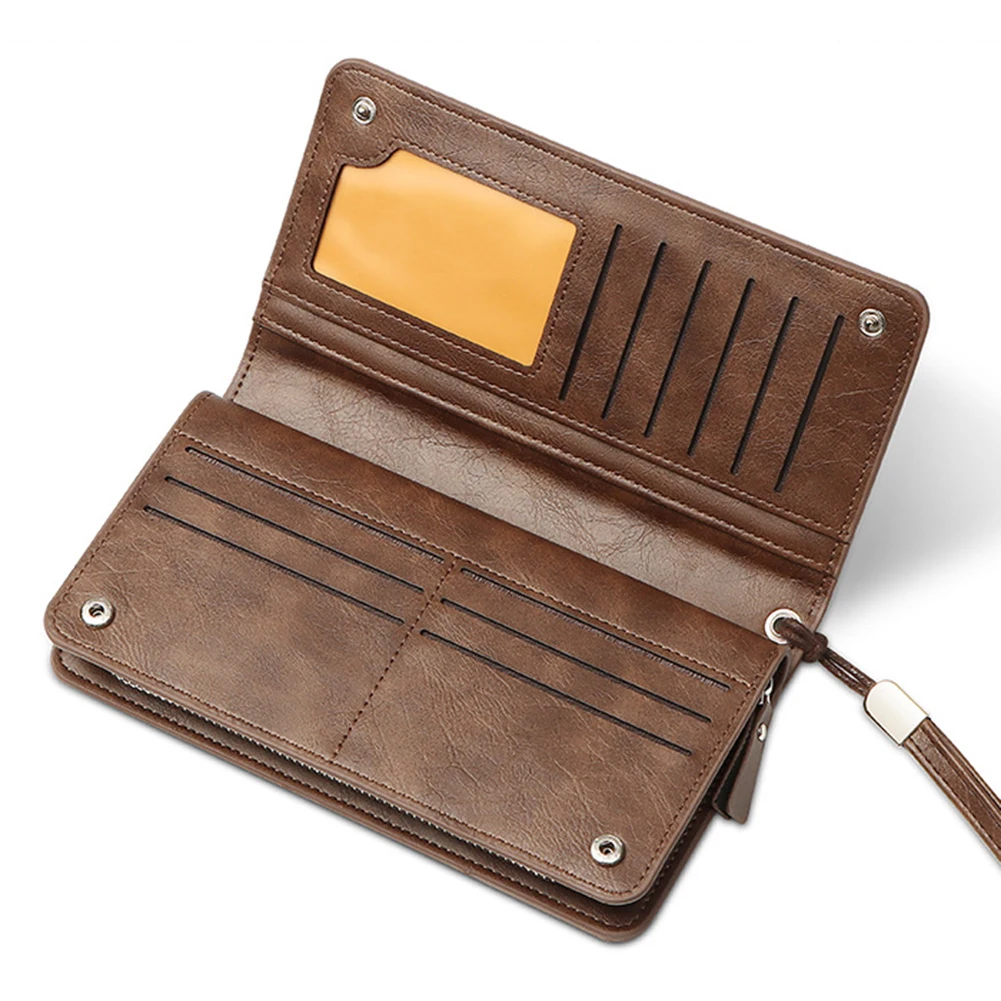 New Vintage Men's Wallet Multi-card Zipper Short Money Clip Anti-theft Brush Rfid Handbags Card Holder Large Capacity Coin Purse