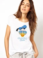 donald duck print women summer new t shirts disney hot selling tops clothes sunglasses series comfy white female t shirts trendy