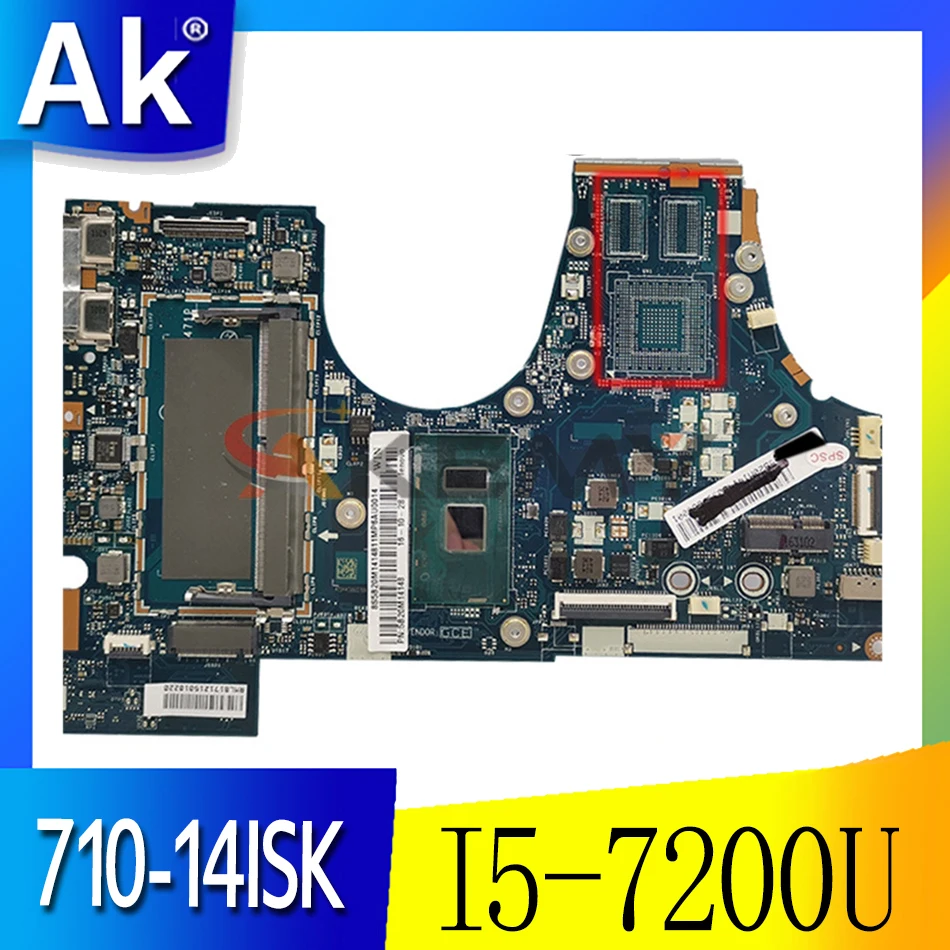 

Akemy 5B20M14162 BIUY2 Y3 LA-D471P Main board For lenovo 710-14ISK 14 inch Laptop motherboard SR2ZU I5-7200U CPU DDR4