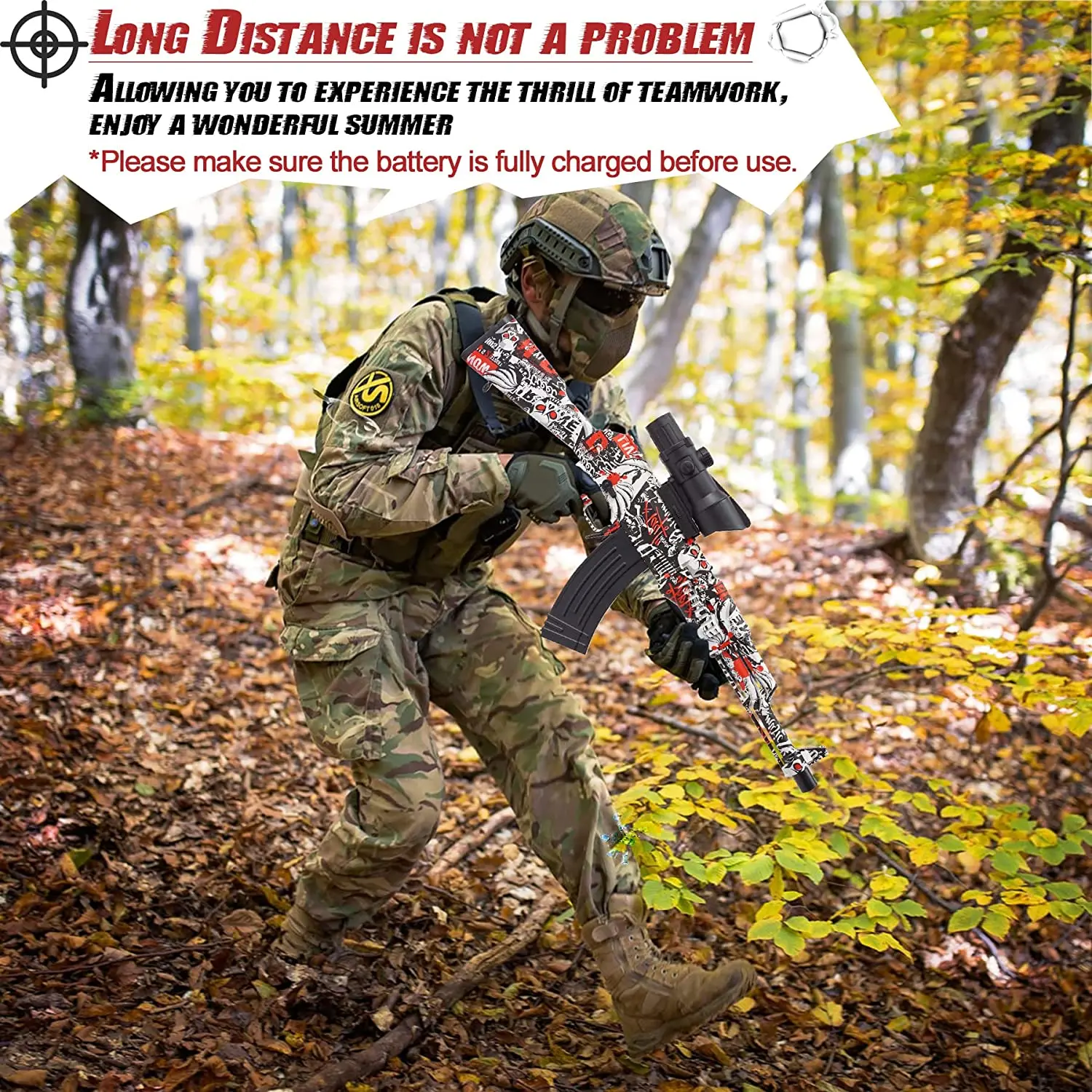 AK47 M249 Электрическая гелевая винтовка CS Игрушка для игры на открытом воздухе 10000 водяных шариков-красок для детей в подарок.