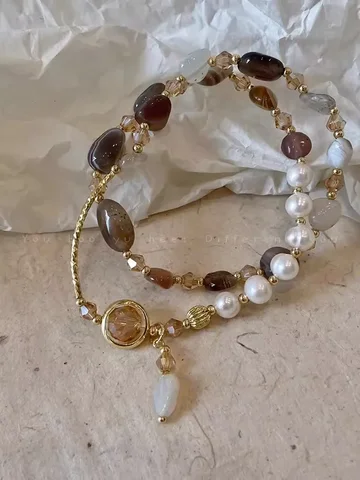 Браслеты GUOLE из натурального камня с жемчугом и бисером