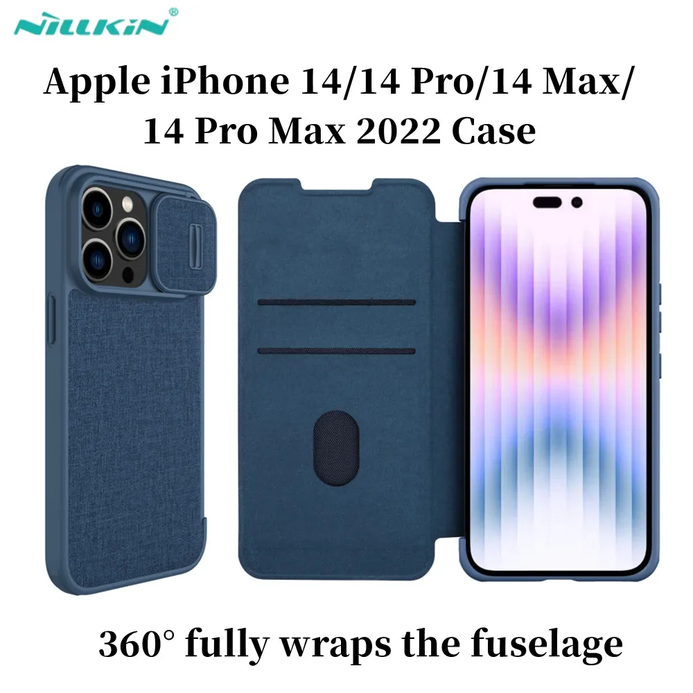 

Чехол Nillkin для iPhone 14 Pro Max, кожаный чехол из ТПУ для Iphone 14, откидной защитный чехол для телефона, устойчивый к царапинам