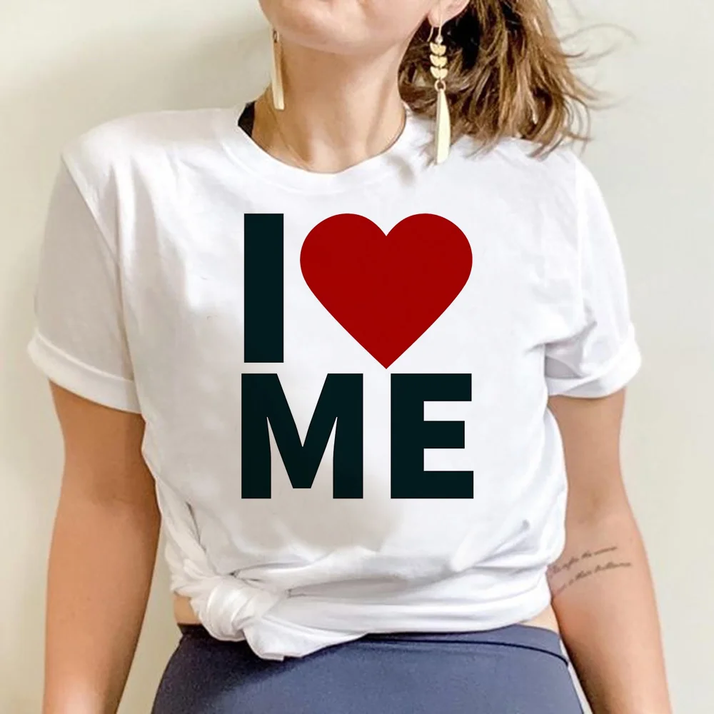 

Женская футболка с принтом «I LOVE ME»