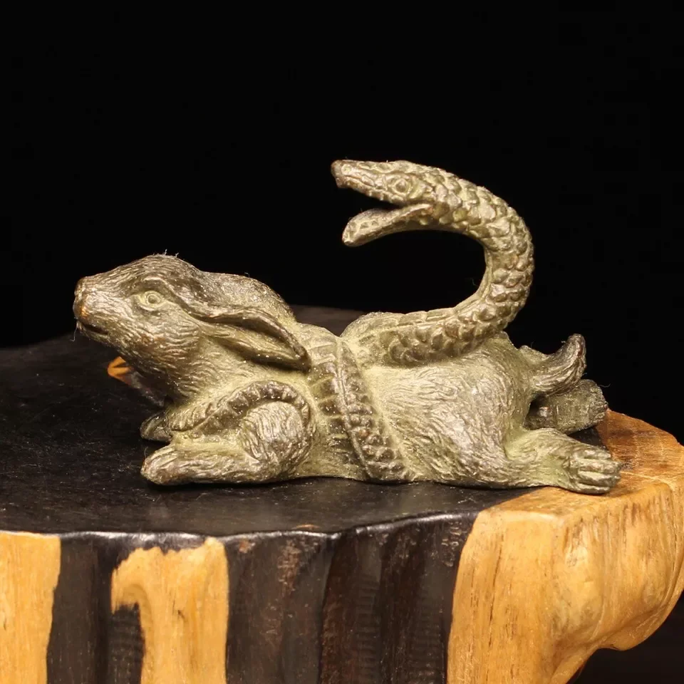 Статуэтка китайская бронзовая змея и кролик