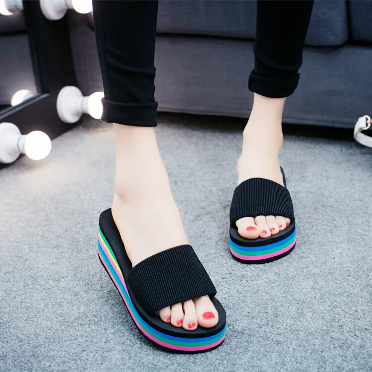 

Women's shoes with sandals, muffin wedges, women's home thick-soled non-slip beach shoes, slippers, summer wholesale