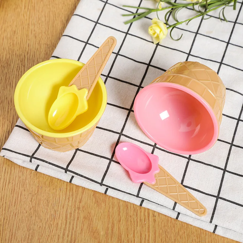 S Candy Color Reusable Ice Cream Yogurt Cup Dinnerware Table