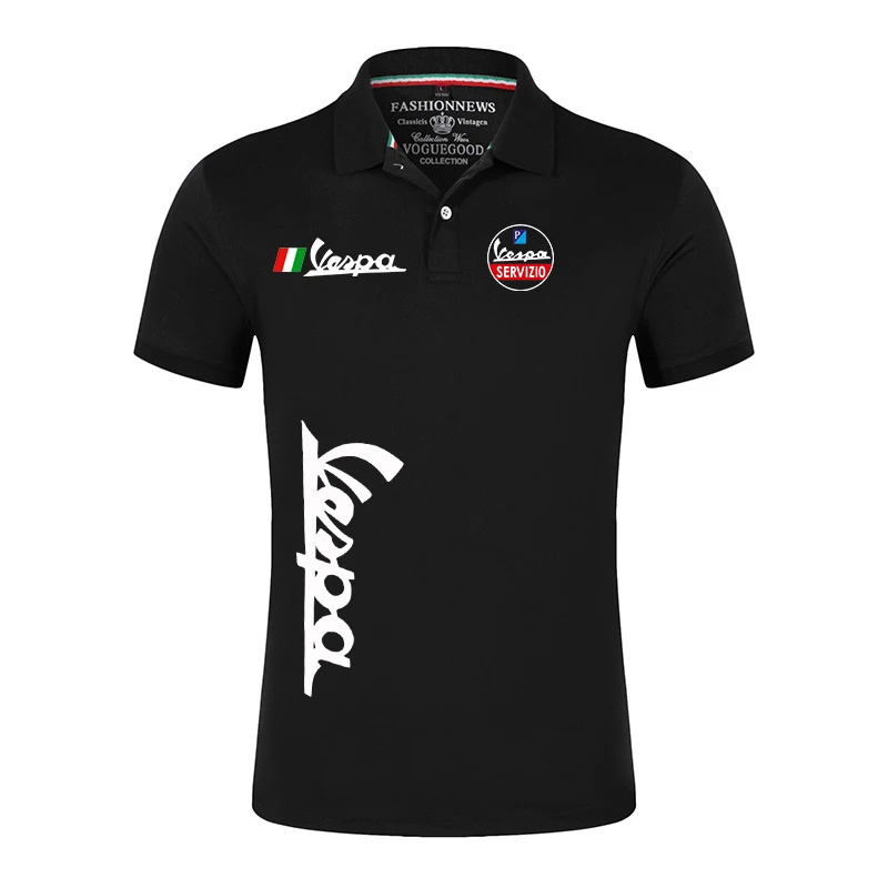 

Мужская футболка-поло с логотипом Vespa, Повседневная Уличная футболка с коротким рукавом, Однотонная футболка на заказ, Новинка лета 202