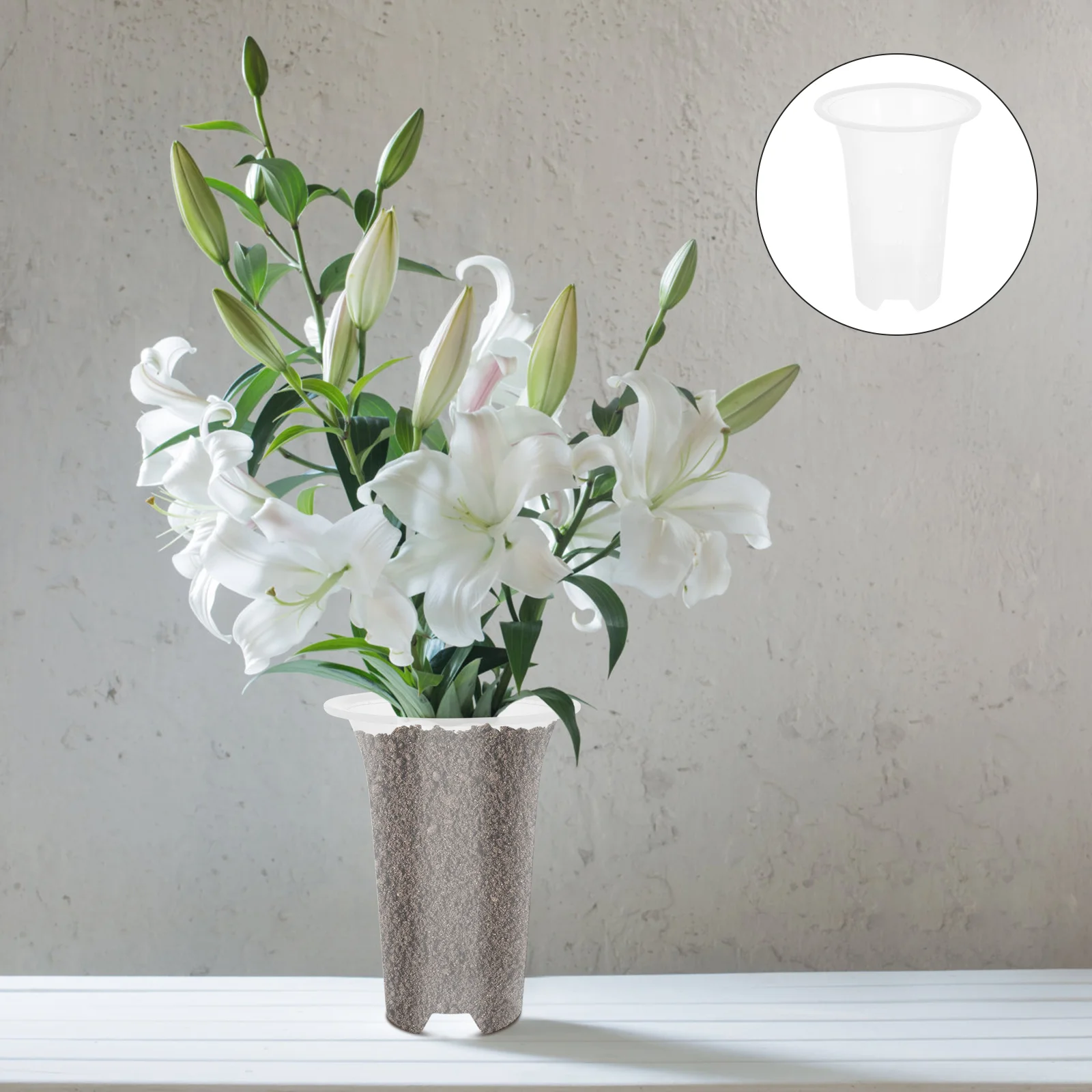 

5 Pcs Plastic Flower Planter Succulants Clear Planter Balcony Flower Pot Desktop Stand Orchid Pot Pot Gardening Planter