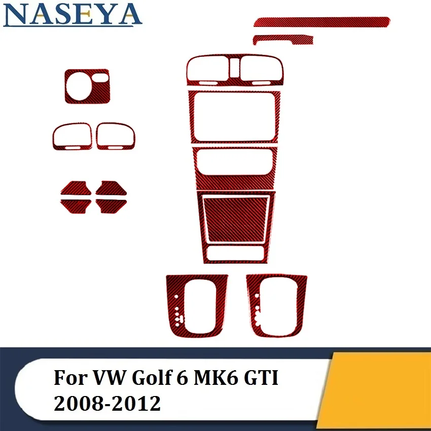 Декоративные красные наклейки из углеродного волокна для Volkswagen VW Golf 6 MK6 GTI 2008-2012
