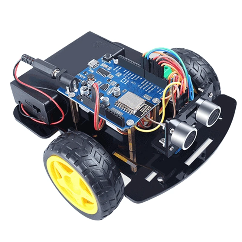 

Smart Wifi Robot Car Kit For ESP8266 ESP-12E D1 Wifi Board For Arduino Control By Mobile Ultrasonic Module