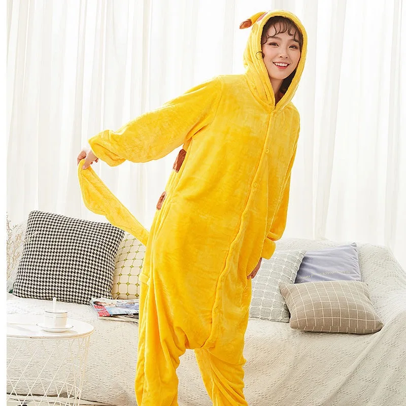 Animal Kigurumi Pikachu Cartoon Onesies Women Panda Pajamas Set Tiger Frog Totoro Sleepwear Anime Onesie For Adult Men Onesies