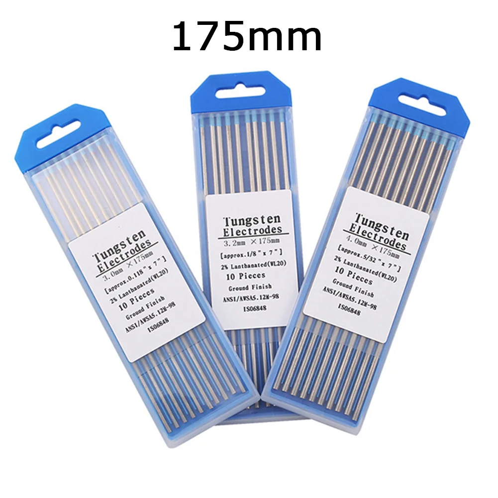 

10Pcs WL20 Professional Tungsten Electrodes Welding Electrode Tig Rods 1.0/1.6 /2.0/2.4/3.0/3.2/4.0*175mm