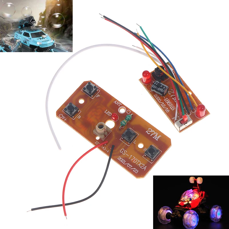 

4CH RC Remote Control 27MHz Circuit PCB Transmitter and Receiver Board with Antenna Radio System for Car Truck Toy Toys PCBA