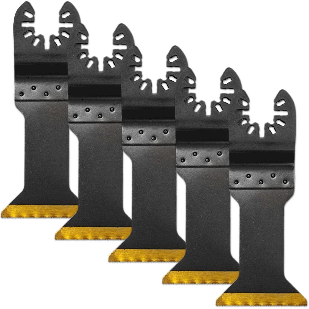 5Pcs Titanium Oscillating Multitool Blade Oscillating Multi-Tools Accessories for Wood, Hard Material and Metal Cutting