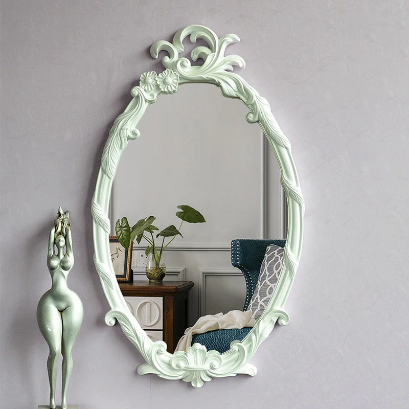 

Маленькие зеркала в Корейском стиле, минималистичное настенное зеркало для спальни для девочек, дизайнерское зеркало в эстетическом дизай...