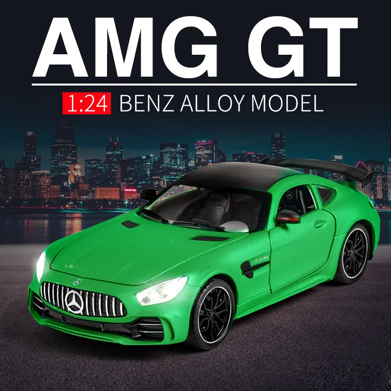 

Модель спортивного автомобиля 1:24 AMG-GTR GT, модель автомобиля из сплава, литый под давлением и игрушечный автомобиль, модель металлического иг...