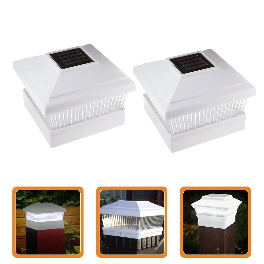 

2Pcs Solar Post Lights Outdoor Solar Lights for Fence Deck Garden Patio