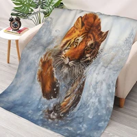 tiger 3d bedding quality blanket sherpa blanket plush flannel warm sheets cartoon office nap blanket style