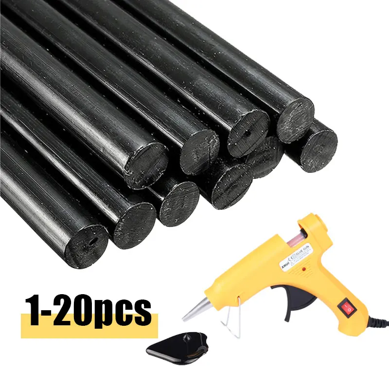 20 шт. клей-карандаши для ремонта вмятин автомобиля 7x100 мм 7x150 мм ремонт вмятин без покраски кузова автомобиля Черный термоплавкий клей-карандаш для ремонта Инструменты