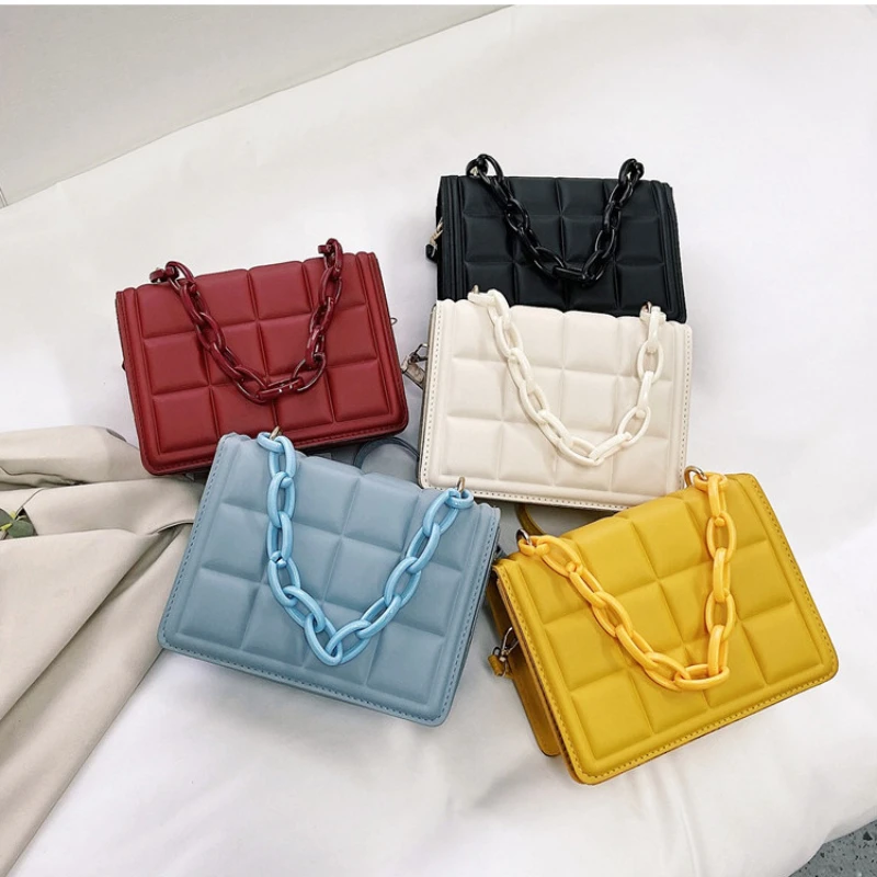 

Women's Handbags Embossed Leather Flap Check Crossbody Bag Mini Tote Women's Wallet Crossbody Chain Tote Clutch