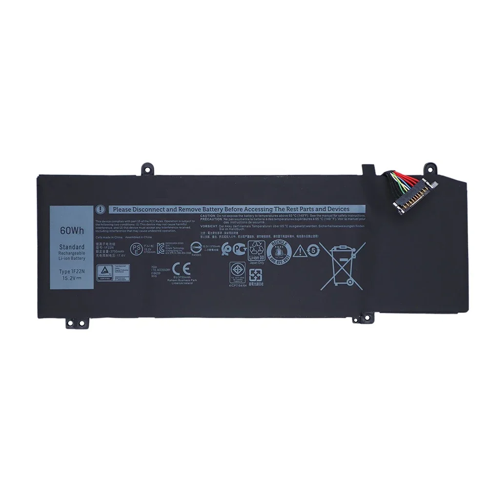 1F22N 15 2 В 60 Втч оригинальный аккумулятор для ноутбука Dell Alienware M15 M17 R1 G7 7590 7790 G5 5590 D2842W