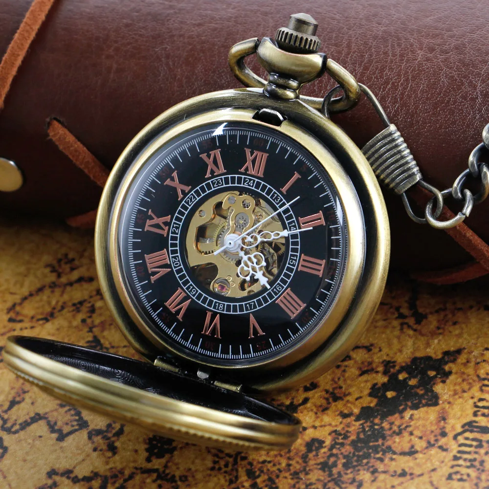 Antique Badges Exquisite Petal Relief Steampunk Mechanical Pocket Watch Retro Gentleman Analog Signal Clock Lady Jewelry Gifts
