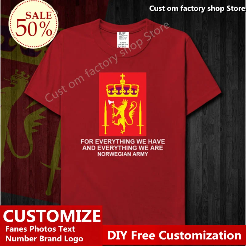 Норвежская армейская хлопковая футболка на заказ Джерси для фанатов самодельная