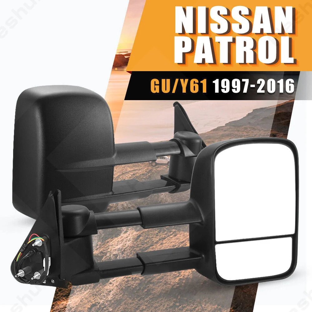 Пара буксирных зеркал для Nissan патруль Y61 / GU 1997 1998 1999 2000 2001 2002-2016 раздвижные
