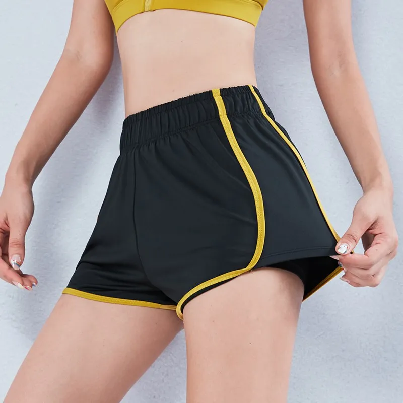 Yoga Shorts Women's 2 in 1 Sports Shorts Workout Running Jogging Pant Summer Breathable Gym Fitness Training Shorts with Lining