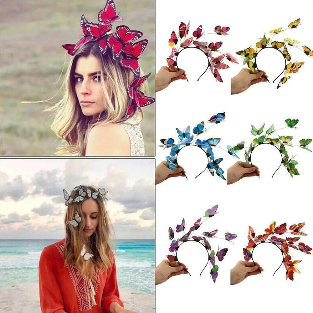 

Wreath Prop Super Fairy Wreath Headband New Hair Accessory PE Flower Garland Hair Bands Butterfly Headband Wedding