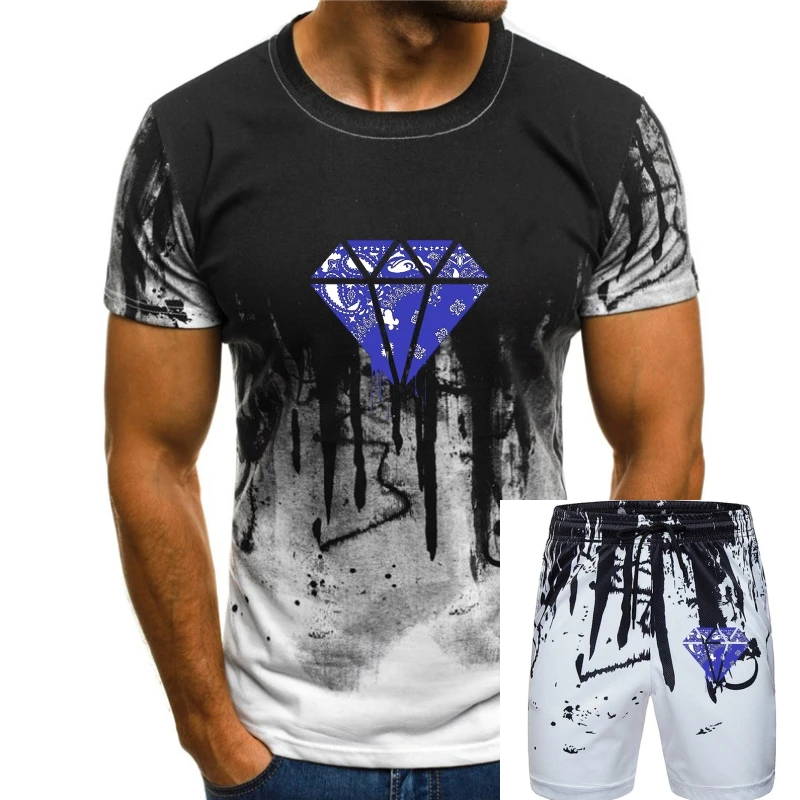 

CaliDesign мужская белая уличная одежда, футболка в стиле хип-хоп, синяя бандана, одежда Crip
