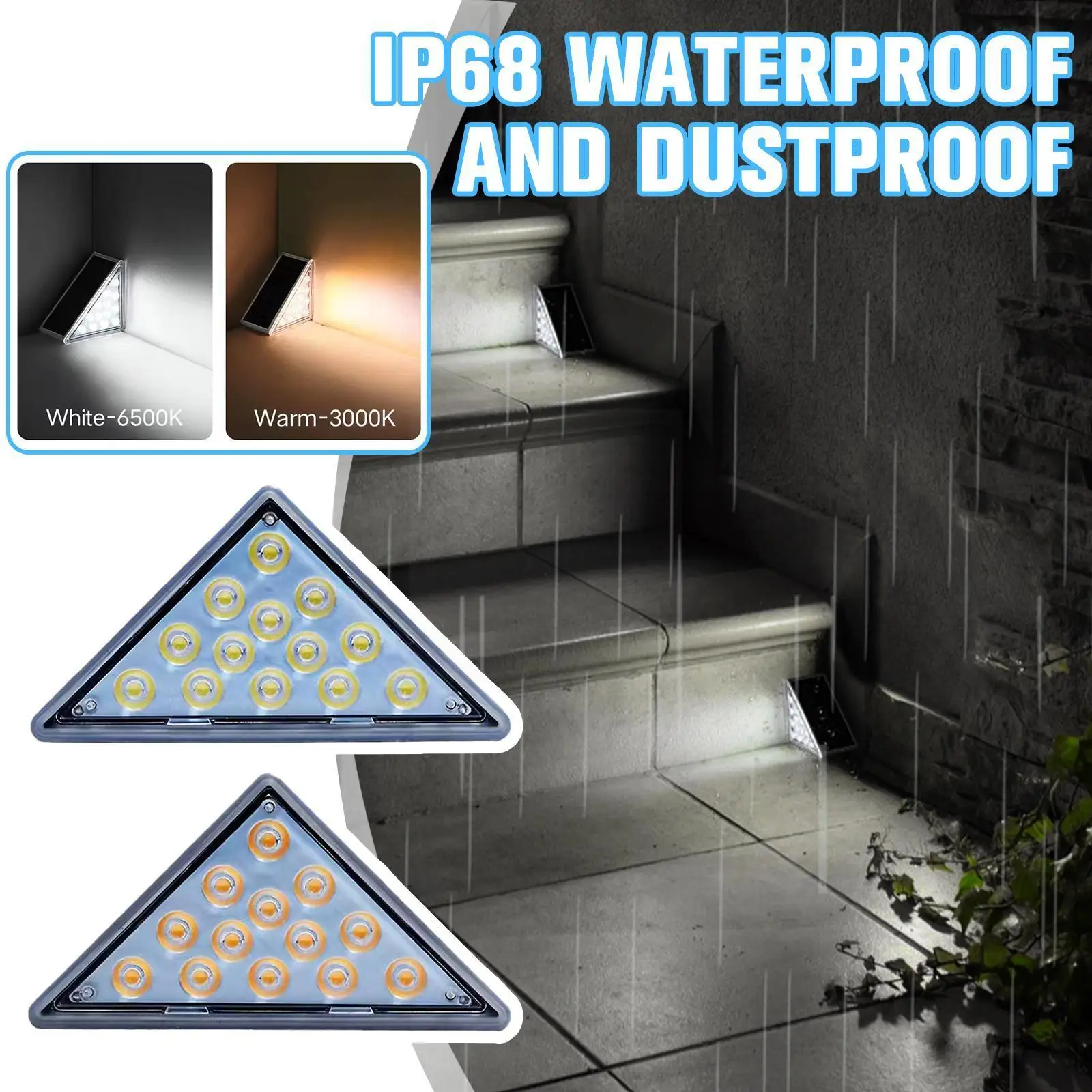 

Solar Step Lights Outdoor Solar LED Deck Lights Waterproof Solar Stair Lights With Auto On/Off Solar Lights For Deck Steps G3Z3