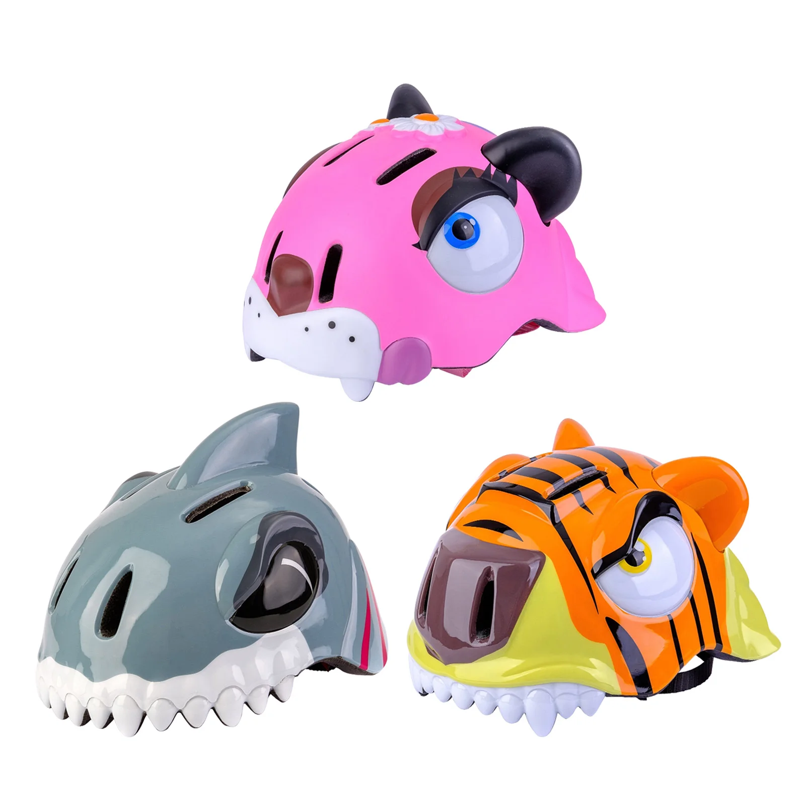 

Детский велосипедный шлем с милым мультипликационным принтом, скутер, различные виды спорта, регулируемый дышащий шлем с отверстиями для м...