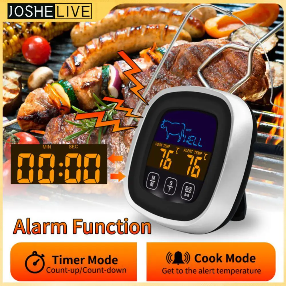 

Probe Remote Bbq Probe Thermometer Led Smart Display Home Cooking Tools Meat Thermometers With Timer Alarm