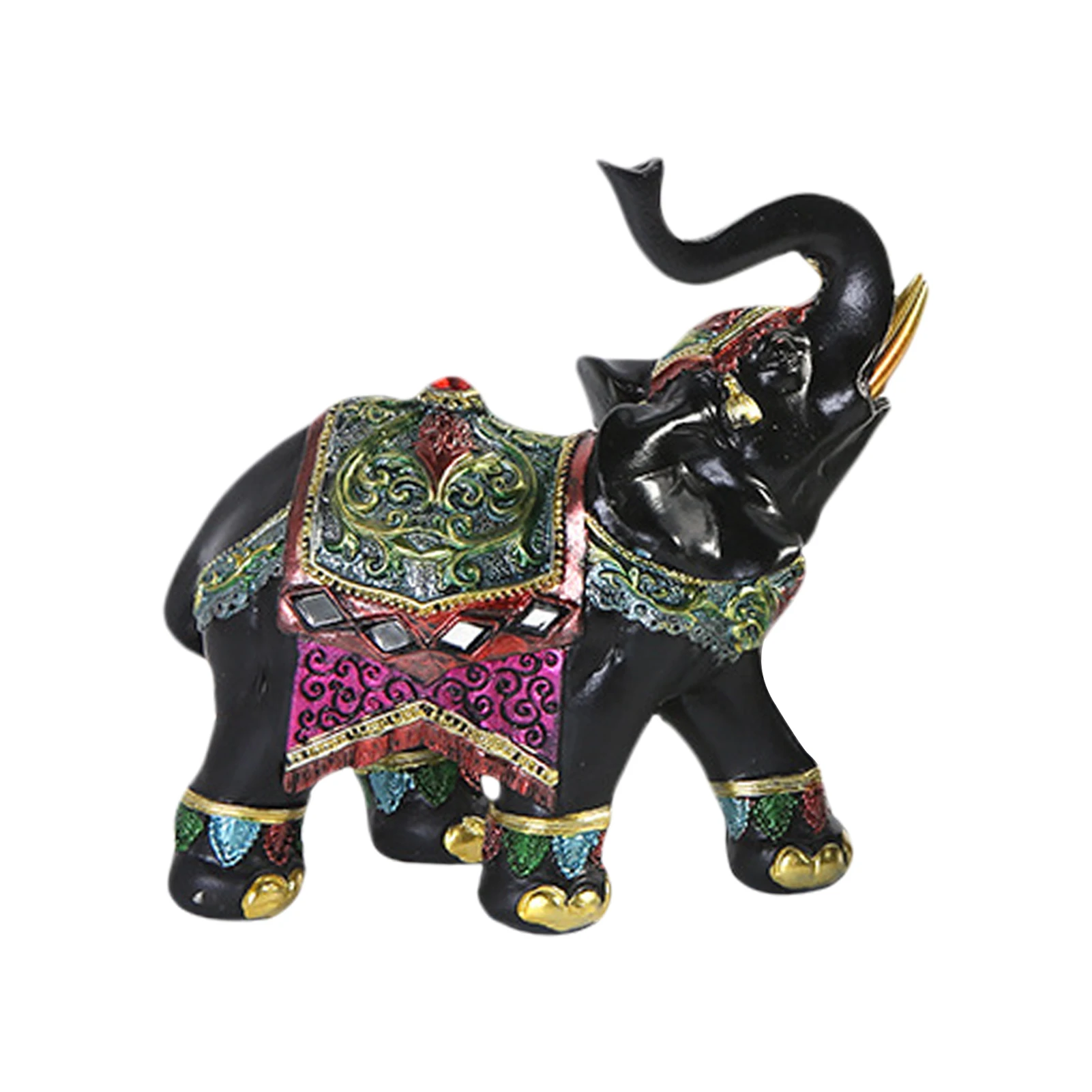 

Elegant Elephant Statue Resin Elephant Sculpture Wealth Good Luck Feng Shui Elephant Decor Non-slip Elegant Modern Fortune