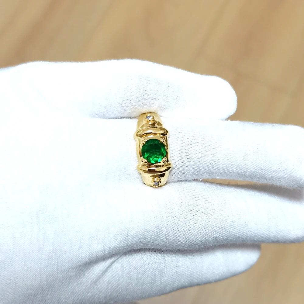 Мужское кольцо с круглым камнем 7 мм