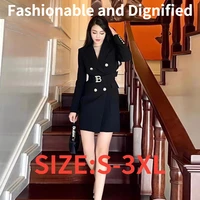 autumn and winter new fashion dress solid color lapel slim dress with belt long sleeve dress