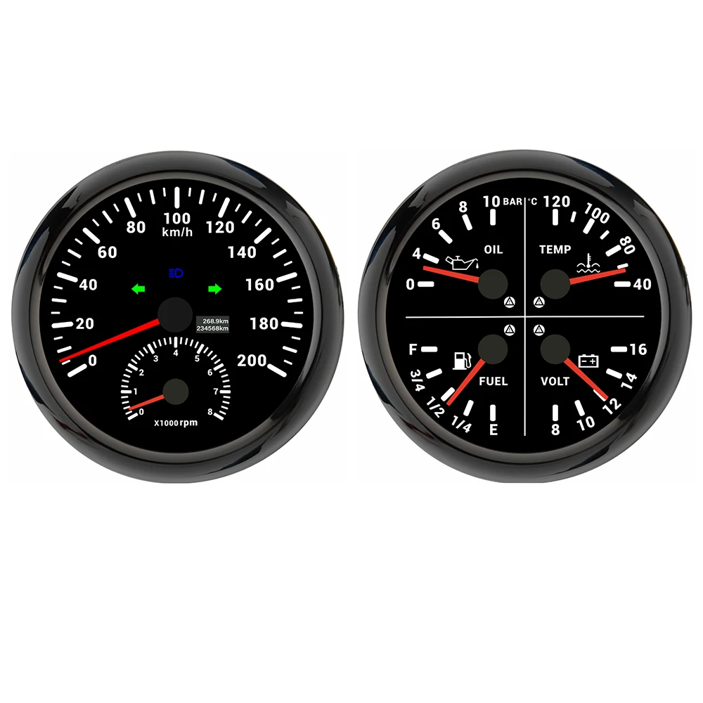 ELING 110 мм 4 в 1 Вольтметр давления воды и температуры уровня топлива + GPS-спидометр
