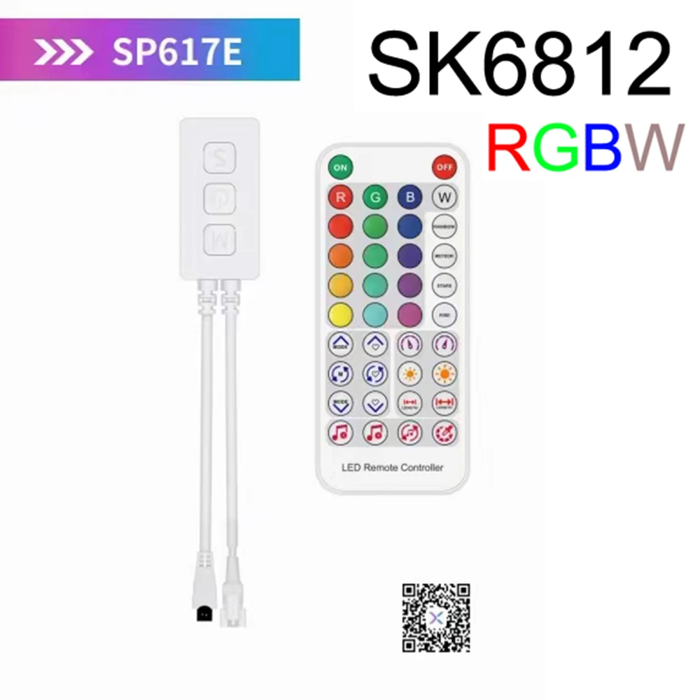 SK6812 RGBW Music Controller Built In Mic WS2814 TM1824 SM16704 UCS2904 LED Light Strip SP617E Bluetooth App IOS Android DC5V-24