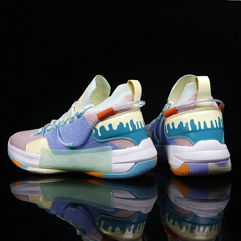 

High Quality Basketball Shoes Men Sneakers Light Anti-skid Shock Absorption Basket Shoes Women Multicolor Sports Shoes