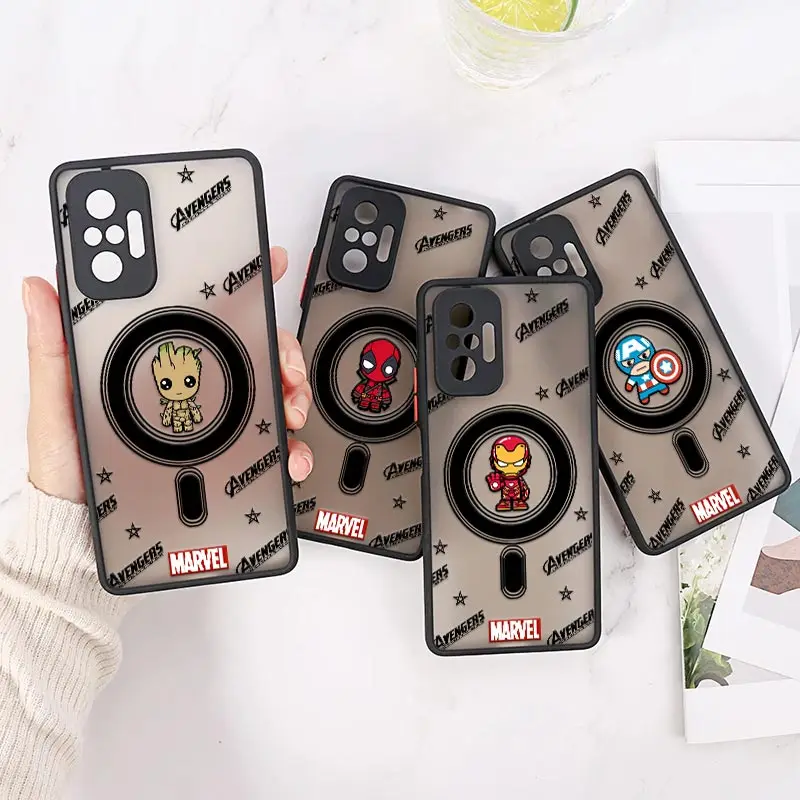

Marvel Avengers Cases For Xiaomi Redmi Note 11 Pro Plus 10 8 9 Pro 7 11T 9A Soft Fundas Hard Matte Cover Groot Deadpool Iron Man