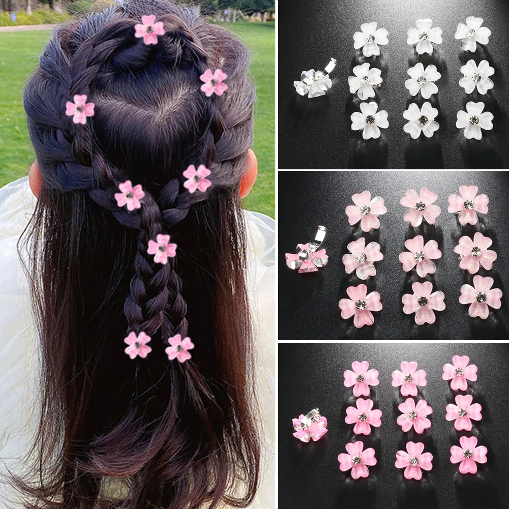

10pcs Small Flower Buckle Hair Clips Hairpins For Women Girls Fashion DIY Hair Styles Holder Hair Pins Claws Hair Accessories