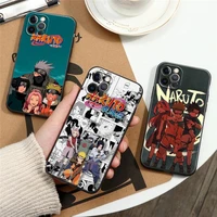 naruto phone case for iphone 7 8 plus se 2020 11 12 13 pro xs max mini xr case black silicone cover uchiha sasuke kakashi anime