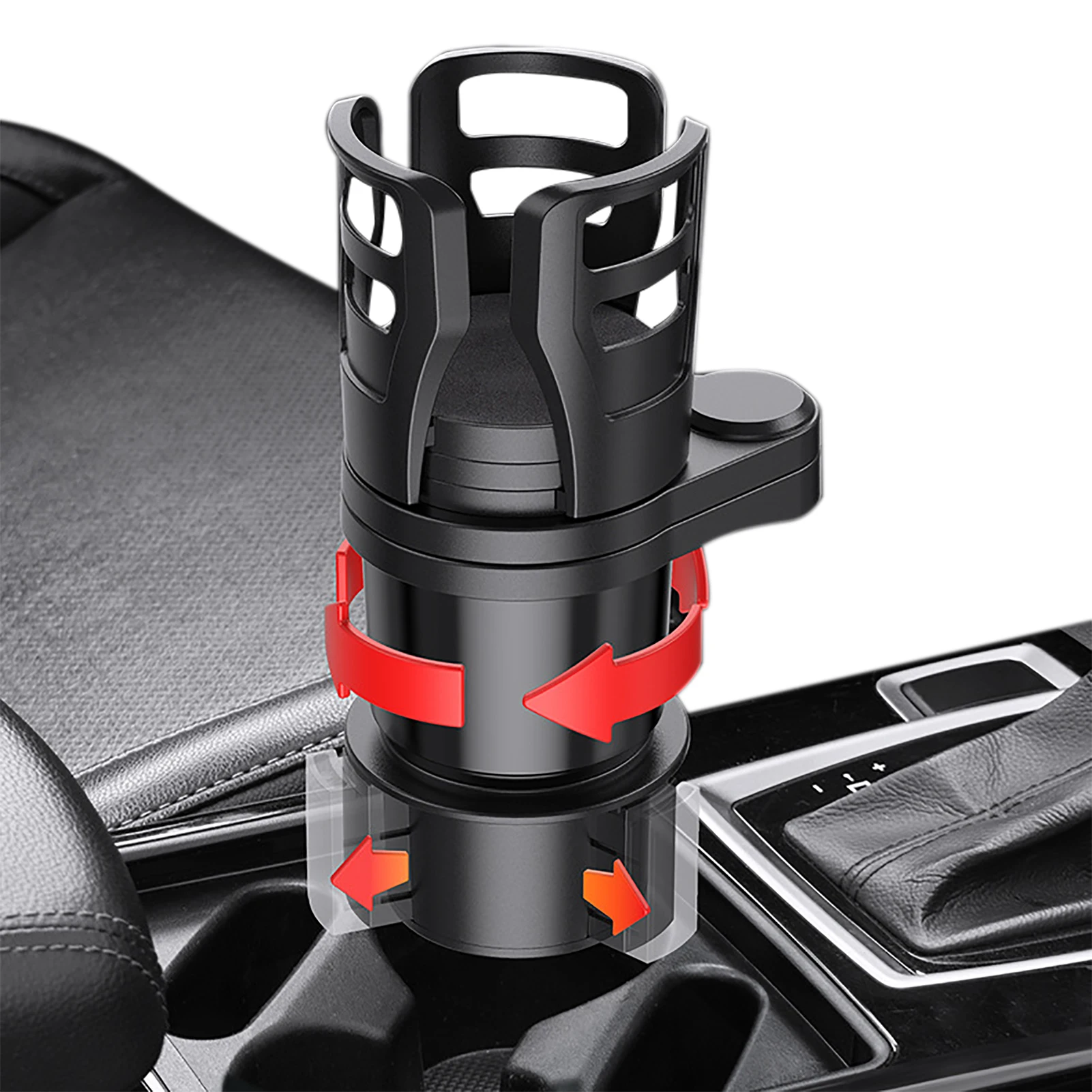 

Cup Holder Expander For Car Multi-purpose Auto 2 Cups Holder Adapter Retractable Adjustable 360 Degree Rotating Mount For Drink