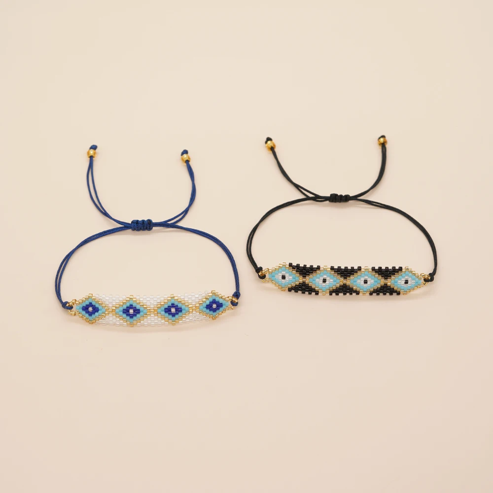 

YASTYT Хэллоуин, новинка, четыре искусственных семена, бусины ручной работы, геометрические, счастливые глаза, модные ювелирные изделия, браслеты для женщин