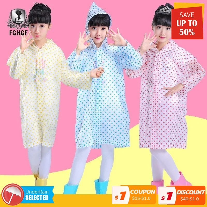 

high-quality transparent point poncho child raincoat waterproof student raincoats children raincoats single rain gear