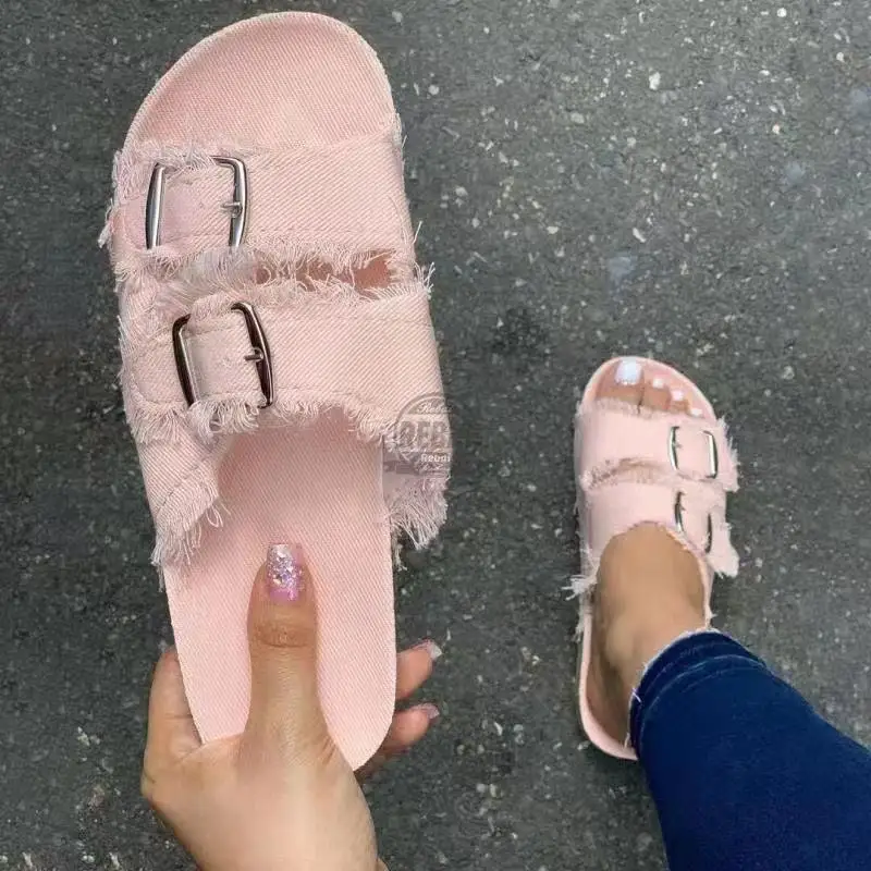 

New Shoes Ladies Comfortable Sandals Ladies Non-slip Wedge Sandals Sports Beach Shoes Summer Fashion Denim Casual Sandals 35-43