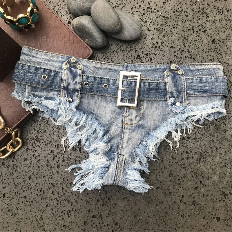 Hot Sexy Low Waist Jeans Denim Shorts Indie 2023 Summer Sexy Mini Shorts with Belt Women's Clothing Nightclub Beach New Women's